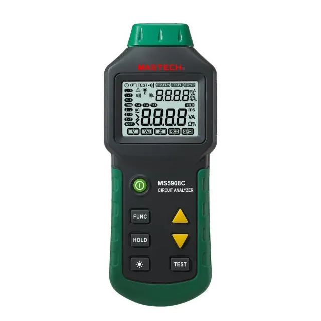 Circuit Breaker Finder - เครื่องวิเคราะห์วงจรไฟฟ้า MASTECH MS5908C พร้อมจอ LCD สำหรับทดสอบแรงดันไฟฟ้า