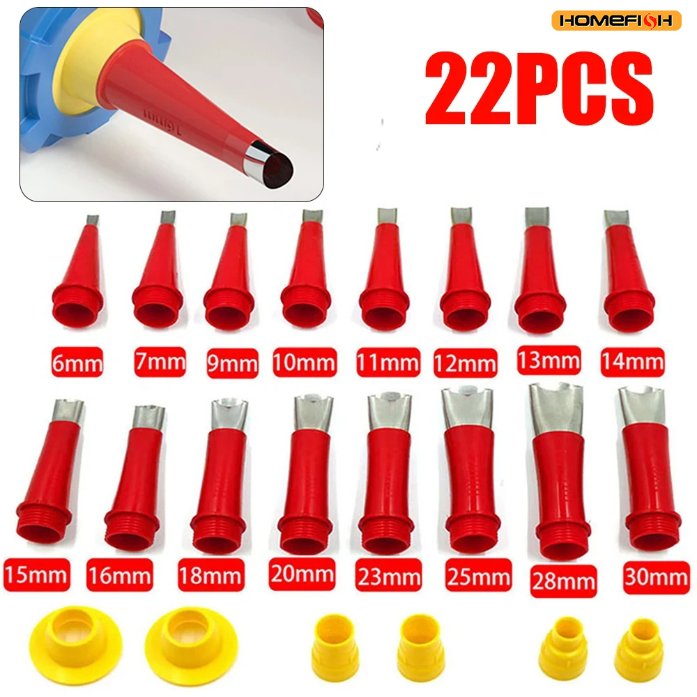 Bathroom Caulk Siliconized - ชุดเครื่องมือหัวฉีดซิลิโคนสแตนเลส 22 ชิ้น สำหรับงานปิดรอยต่ออ่างล้างจานในห้องครัวและห้องน้ำ