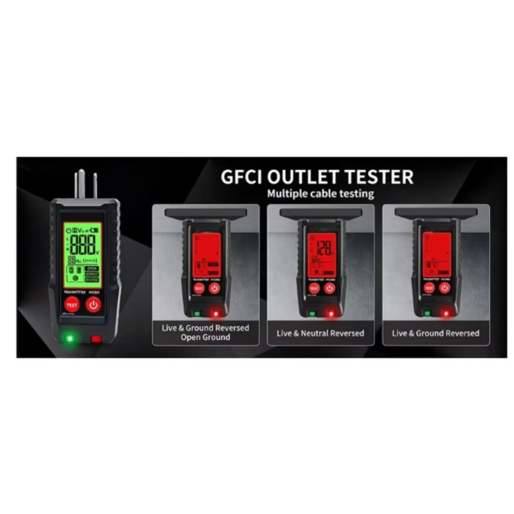 Circuit Breaker Finder - เครื่องตรวจหาเบรกเกอร์แบบพกพา ตรวจจับอัตโนมัติ ตรวจสอบสายสาขา ตรวจสอบ GFCI พร้อมหน้าจอแสดงผลดิจิตอล