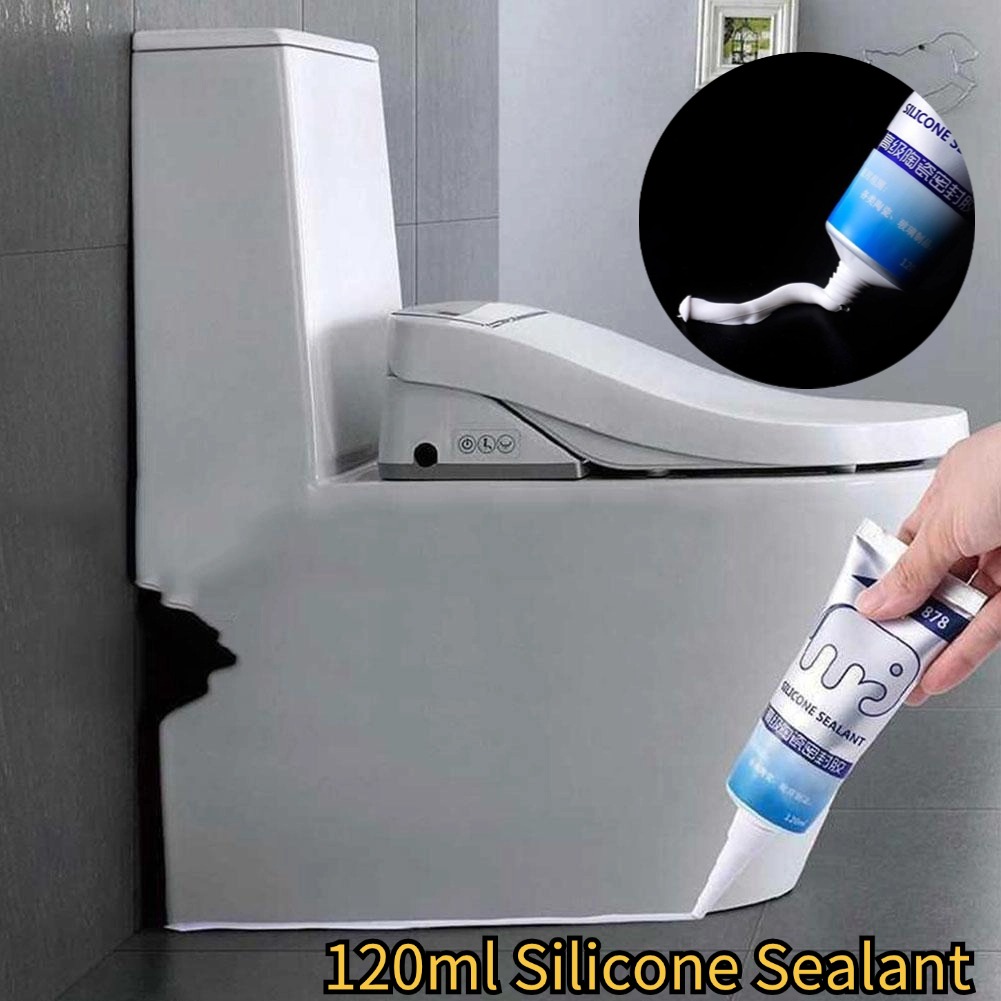 Bathroom Caulk Siliconized - 120 มล. ซิลิโคนอเนกประสงค์กันน้ำ ป้องกันเชื้อรา แห้งเร็ว กาวติดกระจก