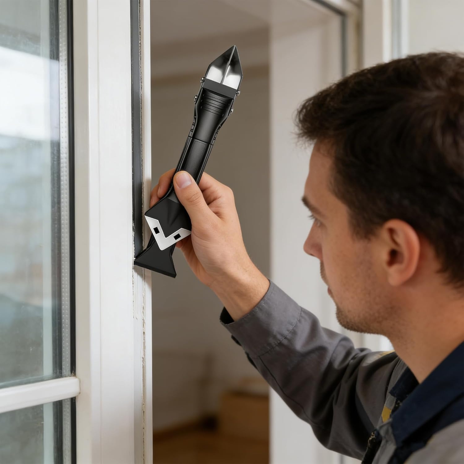 Bathroom Caulk Siliconized - ชุดเครื่องมือซิลิโคนกันรั่ว 10 ชิ้น (หัวสแตนเลส) 5 in