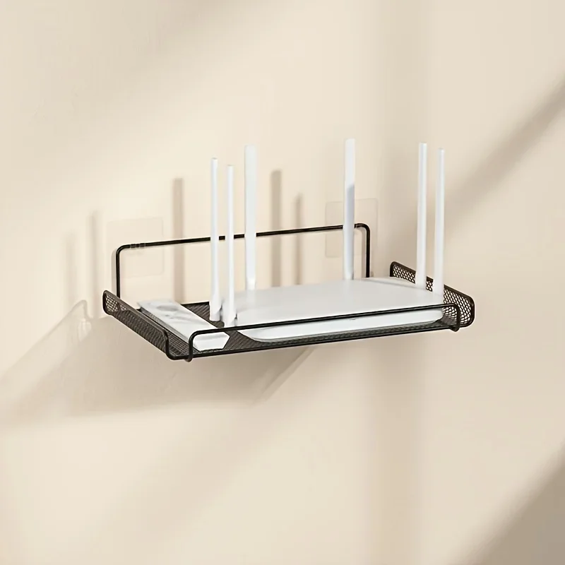 Home Improvement News - ชั้นวางเราเตอร์สแตนเลสแบบไม่ต้องเจาะ ติดผนังสำหรับจัดเก็บเราเตอร์ WiFi อุปกรณ์ตกแต่งบ้าน ห้องน้ำ ห้องครัว