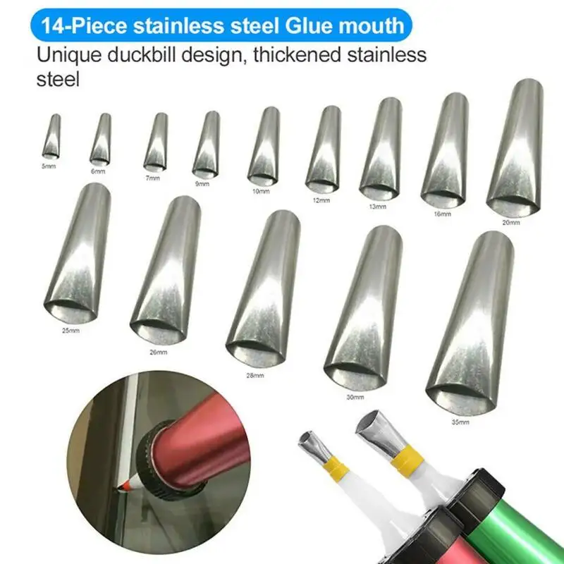 14PCS สแตนเลสสตีลกาวหัวฉีดกาว  - Bathroom Caulk Siliconized บทวิจารณ์และราคา