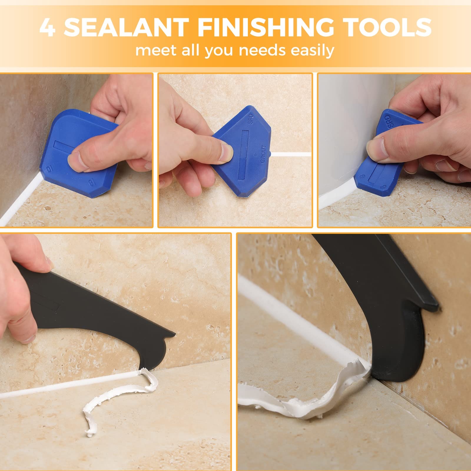 ชุดเครื่องมือซิลิโคนกันรั่ว 10 - Bathroom Caulk Siliconized บทวิจารณ์และราคา