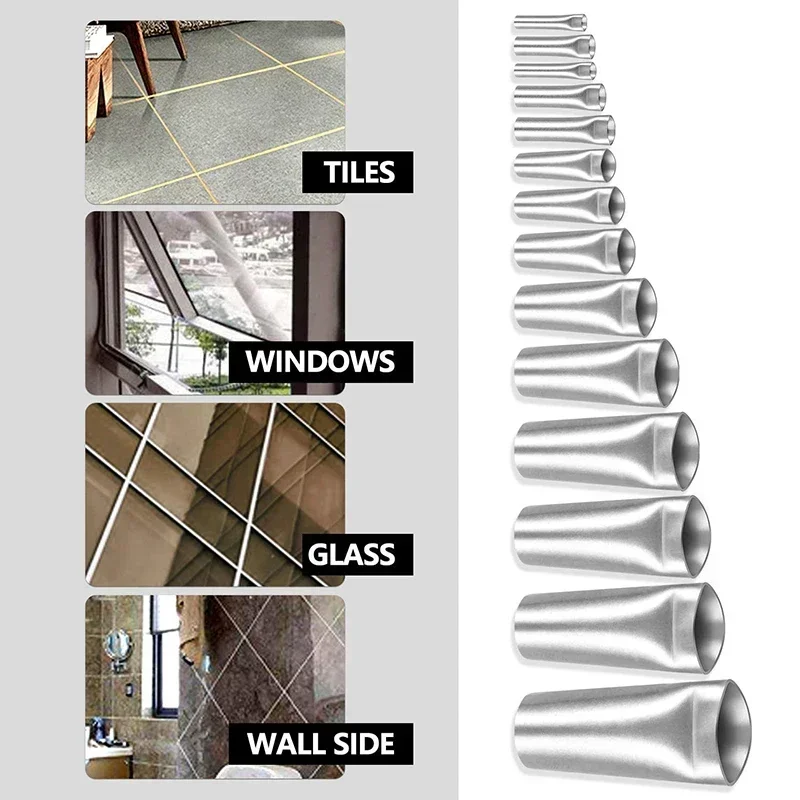 14PCS สแตนเลสสตีลกาวหัวฉีดกาว  - Bathroom Caulk Siliconized บทวิจารณ์และราคา